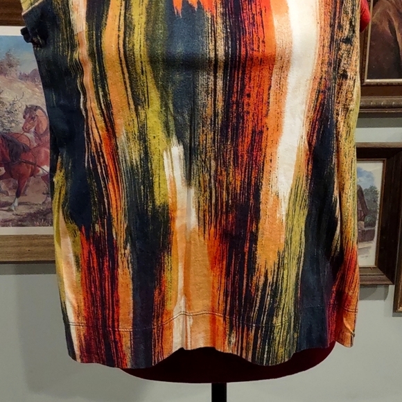 SimplyVera Vera Wang Paint Brush Shirt Abstract - Picture 4 of 7